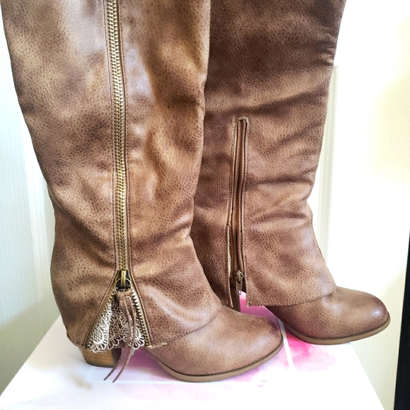 Not Rated Shoes - Tall Boots - Laced detail